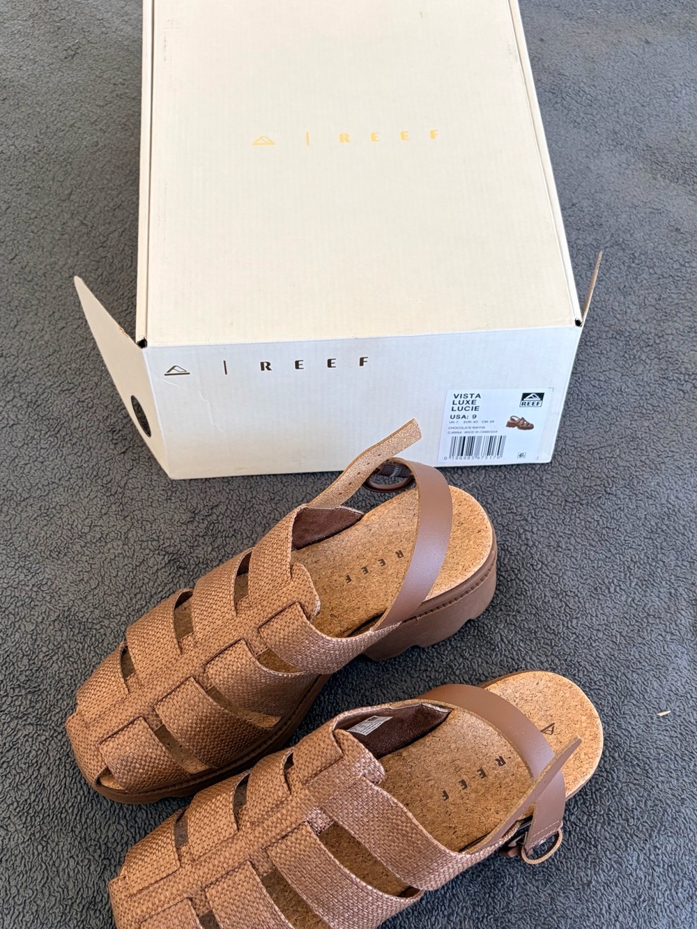 Reef Lucie Tan/Brown Woven Vista Sandals
